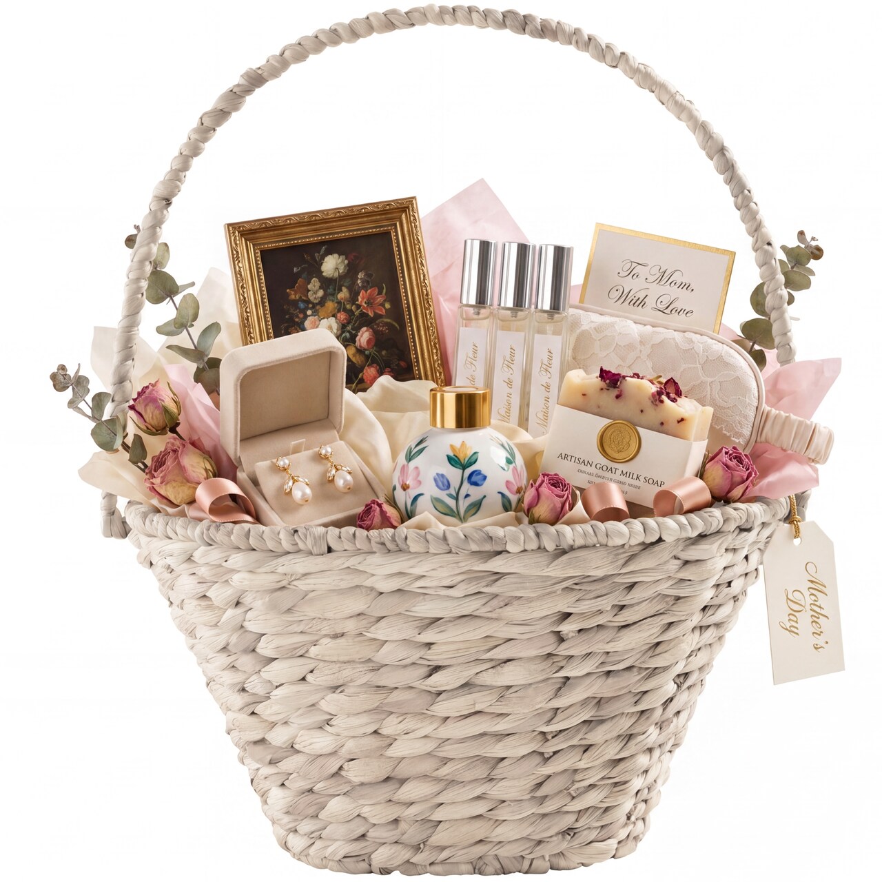 Best Choice Products Easter Basket, Small Woven Easter Basket for Kids w/ Collapsible Handle, Tapered Shape